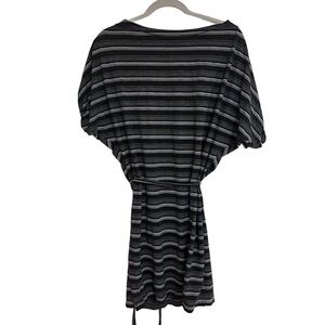 Max Studio Striped Black and White Draw String Dress
